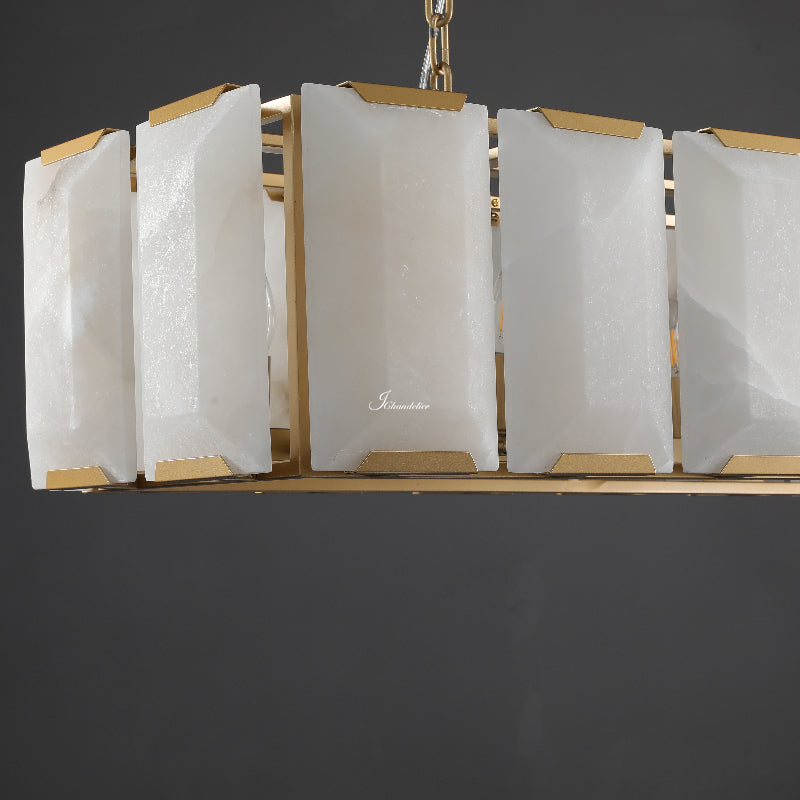 Harlew Calcite Rectangular Chandelier 62"