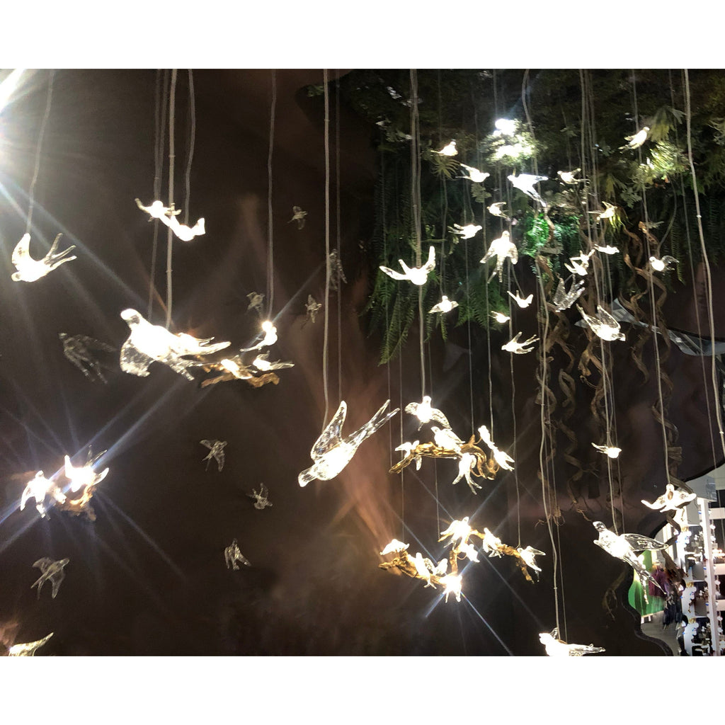 Bird Song Branching Linear Teardrop Chandelier