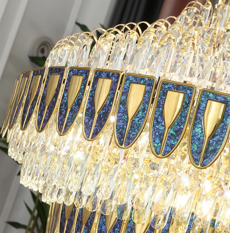 Riviko Grand Empire Tiered Crystal Chandelier - Background Shot