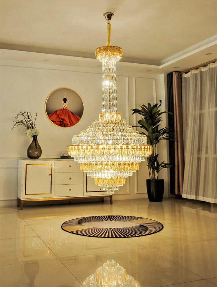 Riviko Grand Empire Tiered Crystal Chandelier - Background Shot