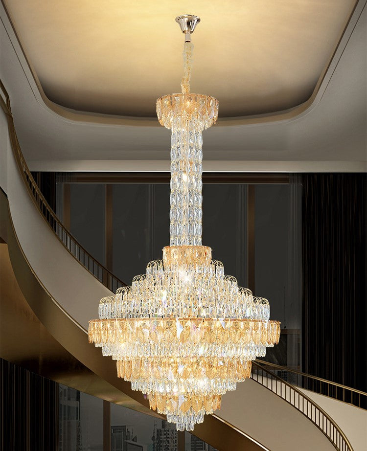 Riviko Grand Empire Tiered Crystal Chandelier - Background Shot