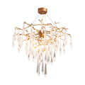 Icicle Branch Brass Crystal Chandelier