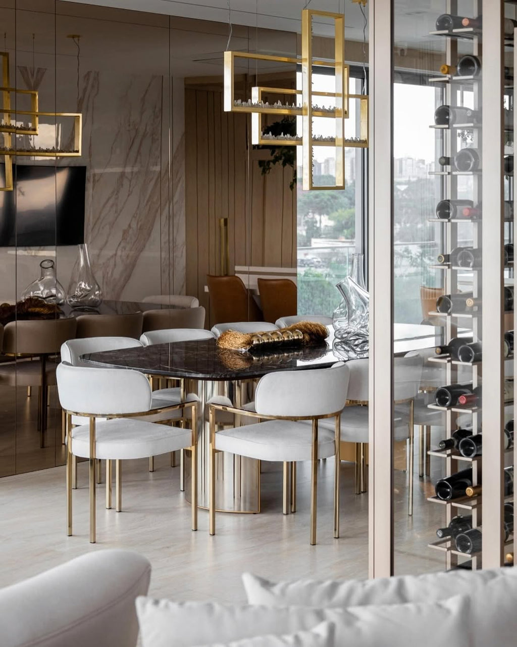 Modern Rectangular Natural Crystal Chandelier for Dining Room/Kitchen Island