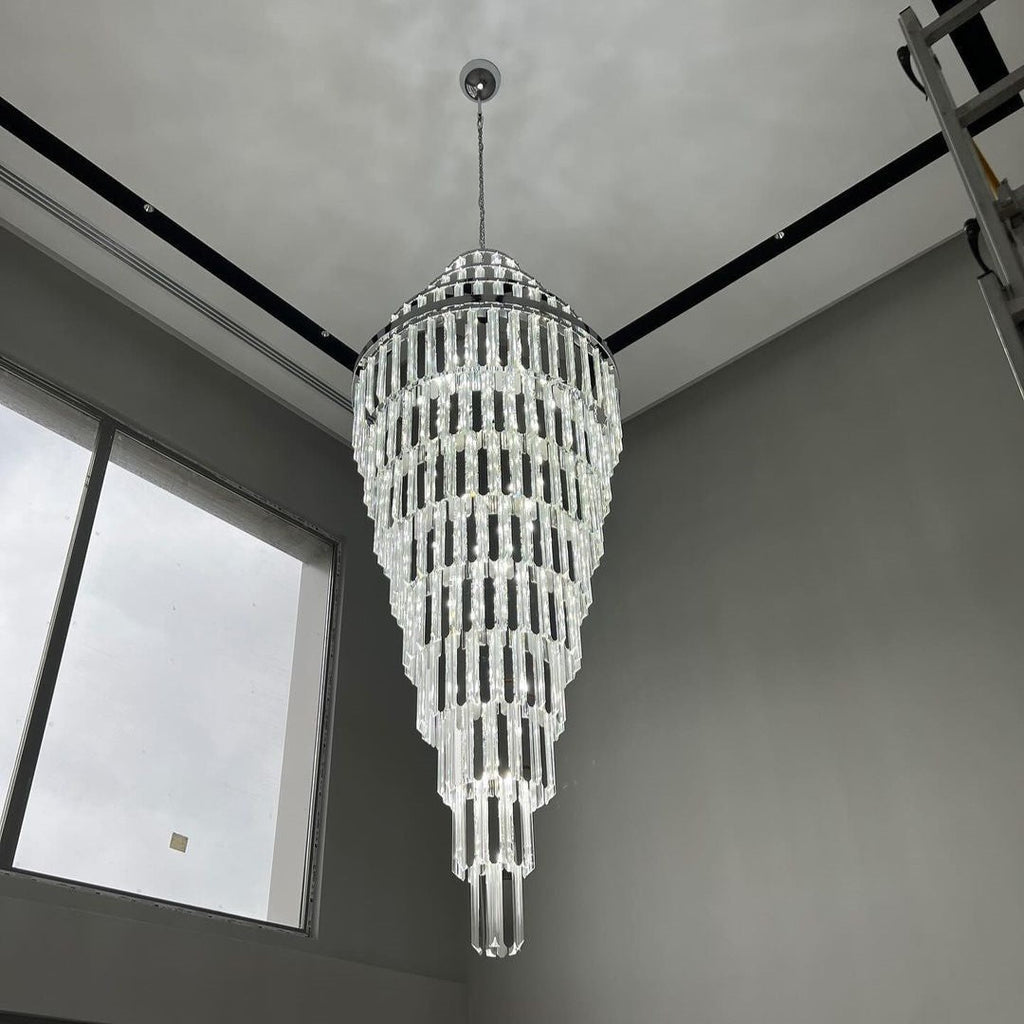 Riviko Grand Pyramid Crystal Chandelier - Background Shot