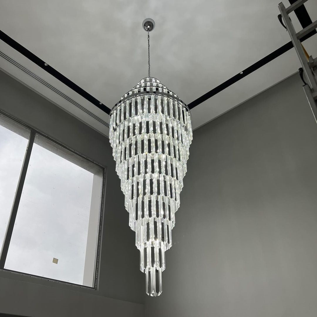 Riviko Grand Pyramid Crystal Chandelier - Background Shot