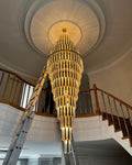 Riviko Grand Pyramid Crystal Chandelier - grand American estate foyer