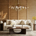Riviko Selenite Radiance 9-Light Chandelier - grand American estate foyer
