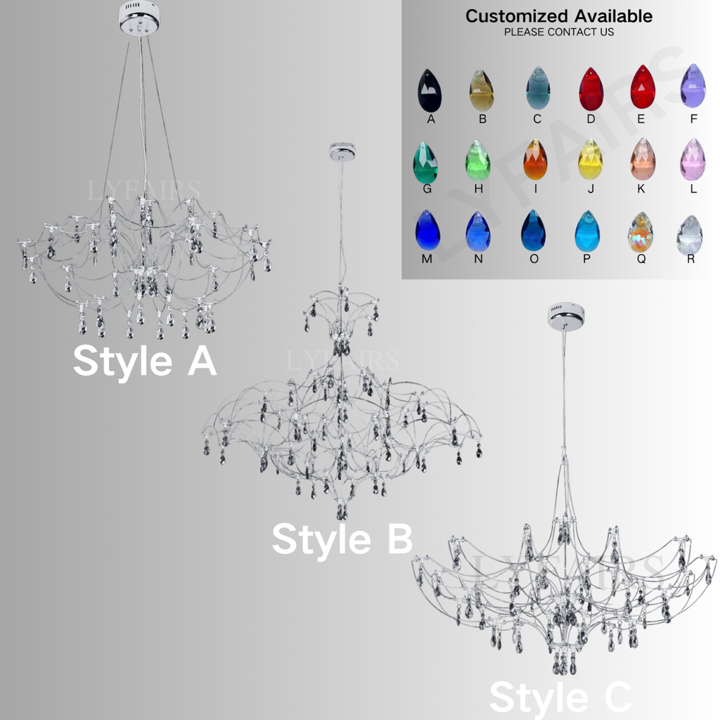 Modern Art Design Dreamcatcher-inspired Firefly Coloful Crystal Chandelier