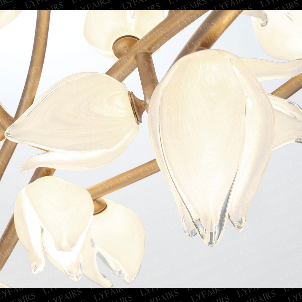 Riviko Verdant Bloom Glass Branch Chandelier - Background Shot