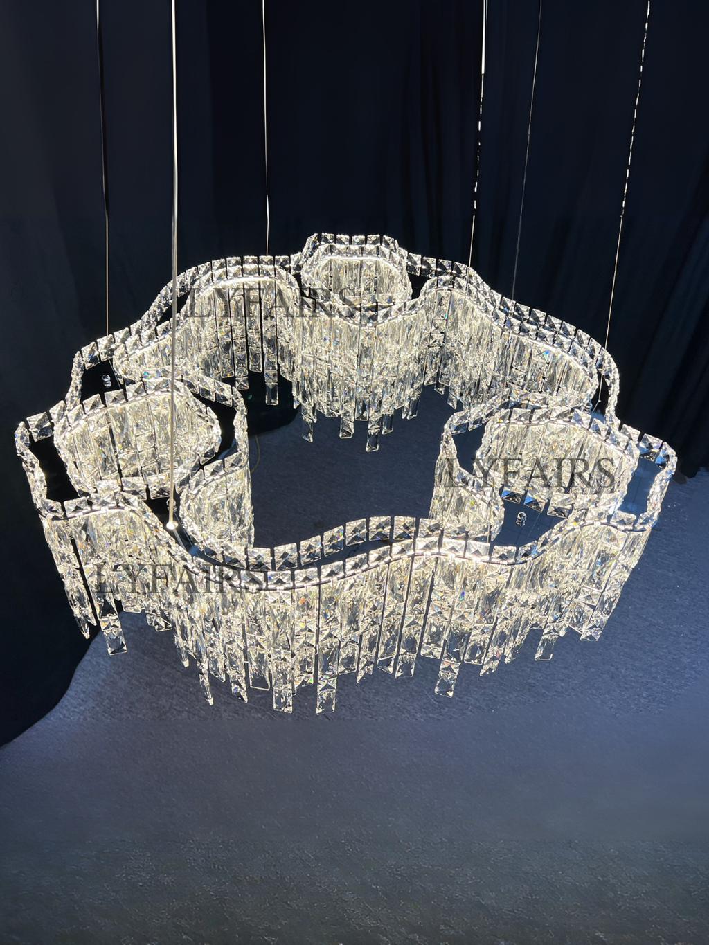 Irregular Round/Oval Crystal Chandelier Modern Luxury