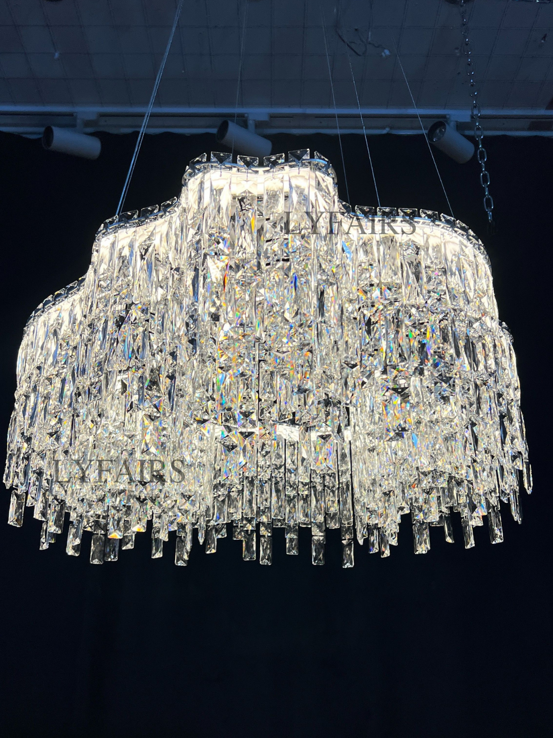 Irregular Round/Oval Crystal Chandelier Modern Luxury