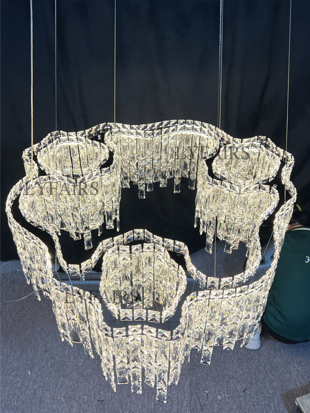 Irregular Round/Oval Crystal Chandelier Modern Luxury