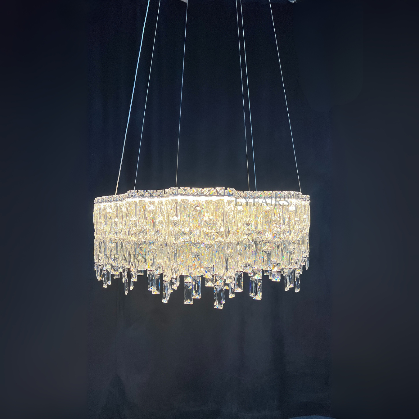 Irregular Round/Oval Crystal Chandelier Modern Luxury