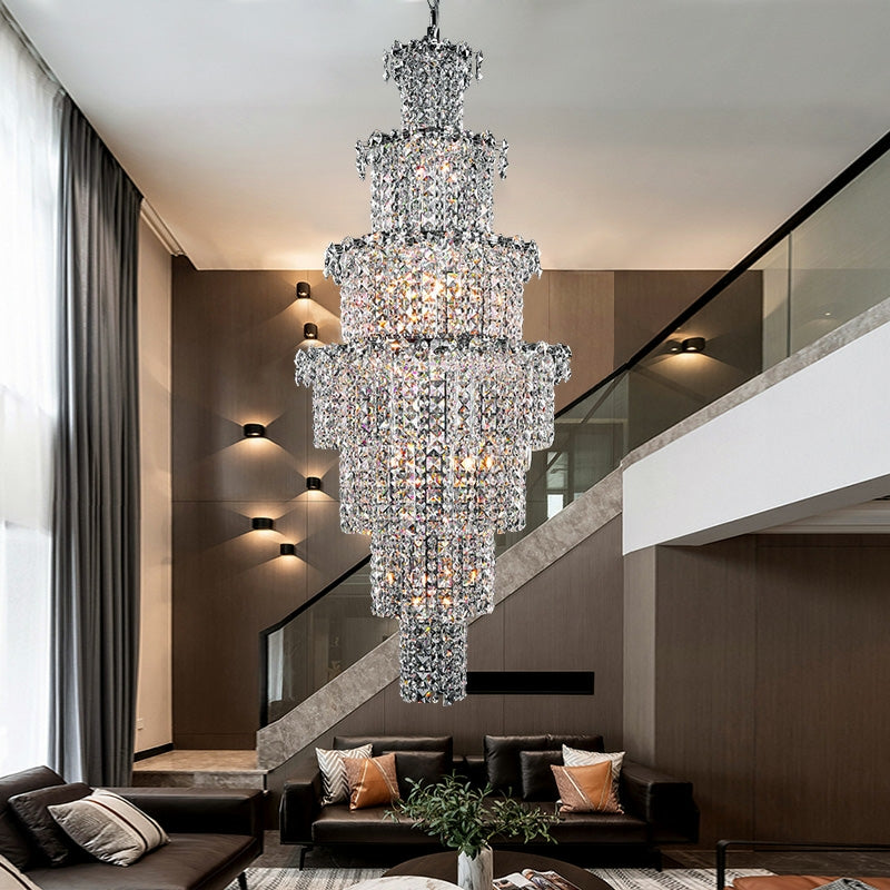 Riviko Grand Radiance K9 Crystal Chandelier - grand American estate foyer