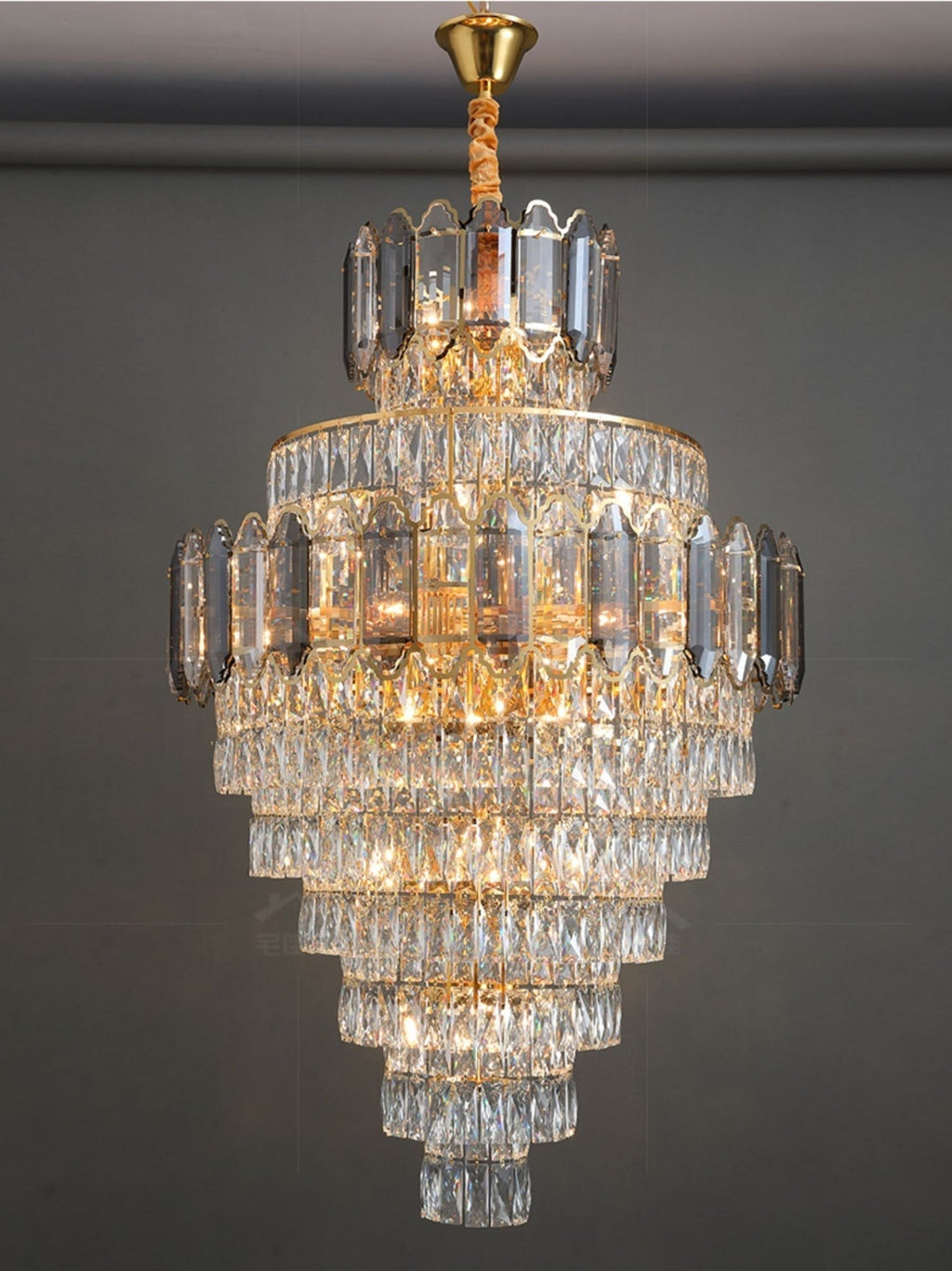 Riviko Grand Radiance Round K9 Crystal Chandelier - Background Shot