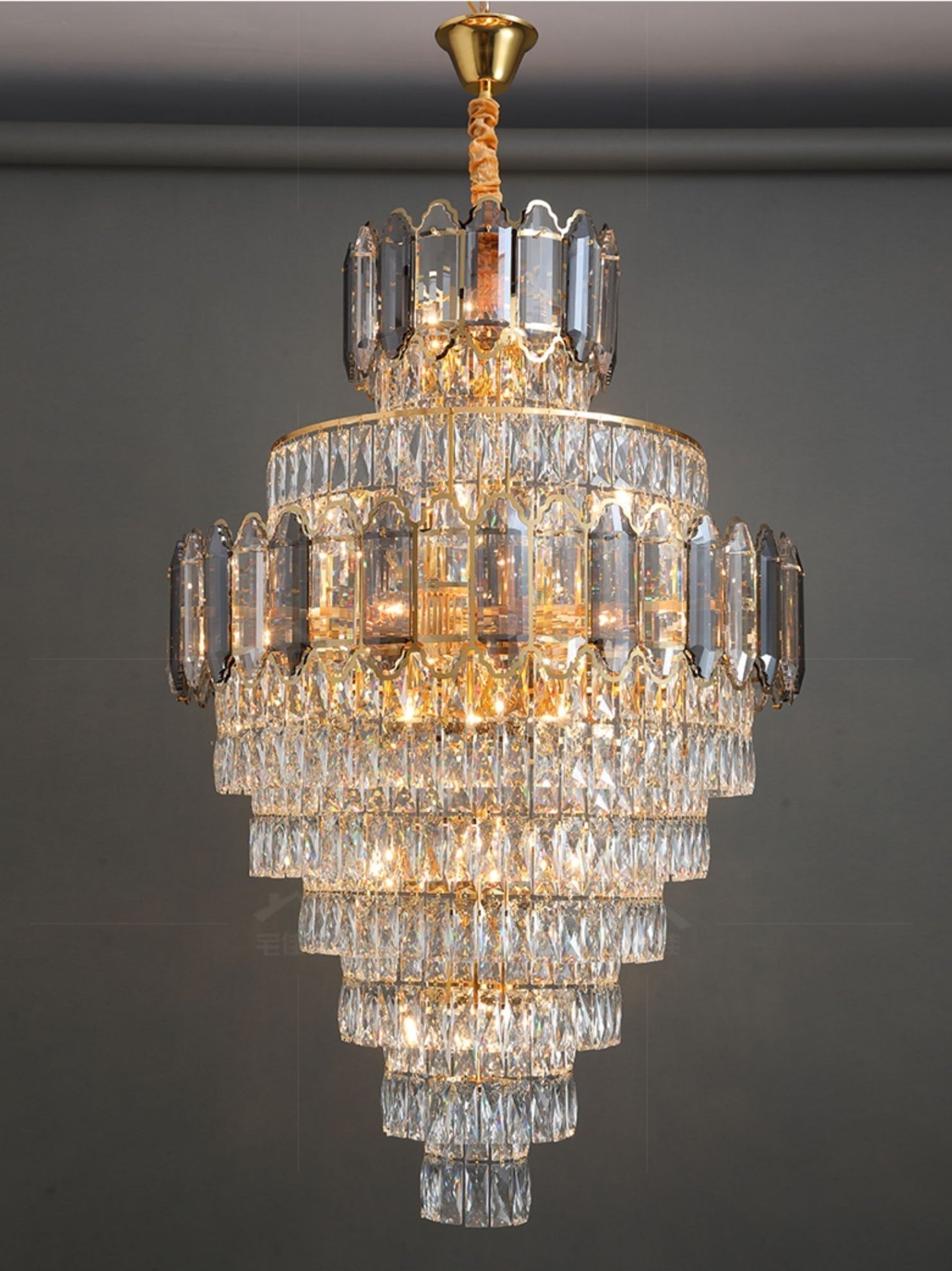 Riviko Grand Radiance Round K9 Crystal Chandelier - Background Shot