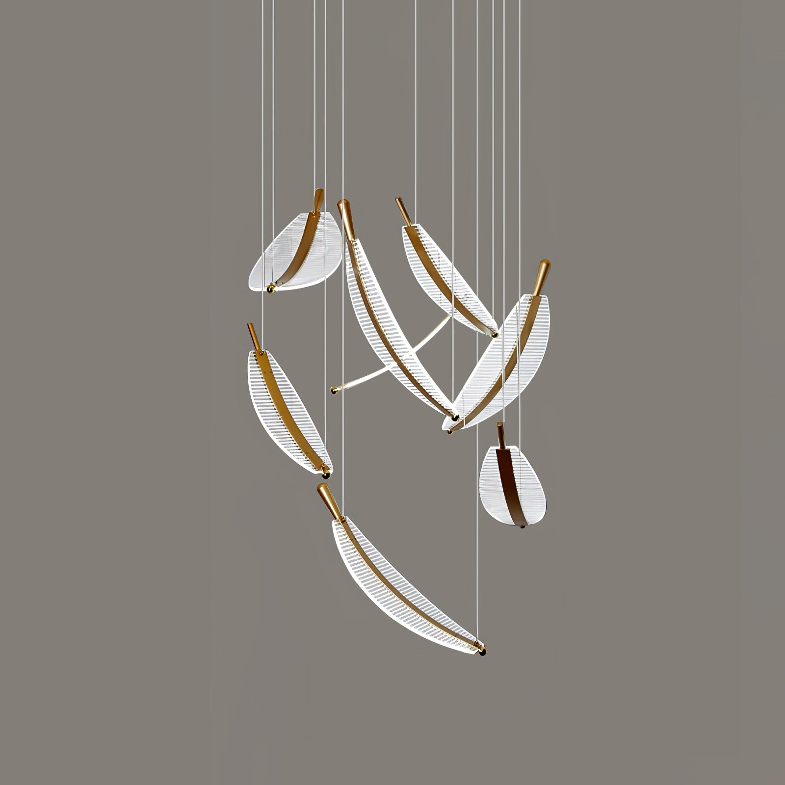 Leaf Crystal Spiral LED Chandelier