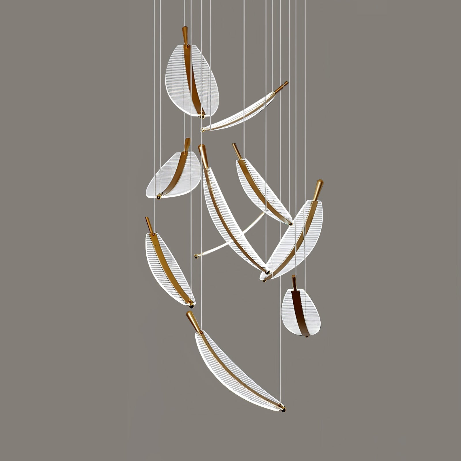 Leaf Crystal Spiral LED Chandelier