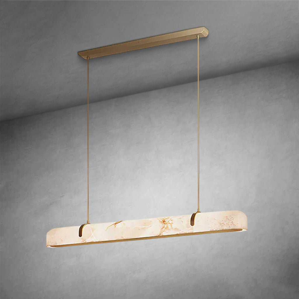 Linear Alabaster Chandelier, Kitchen Island Pendant Light - Riviko