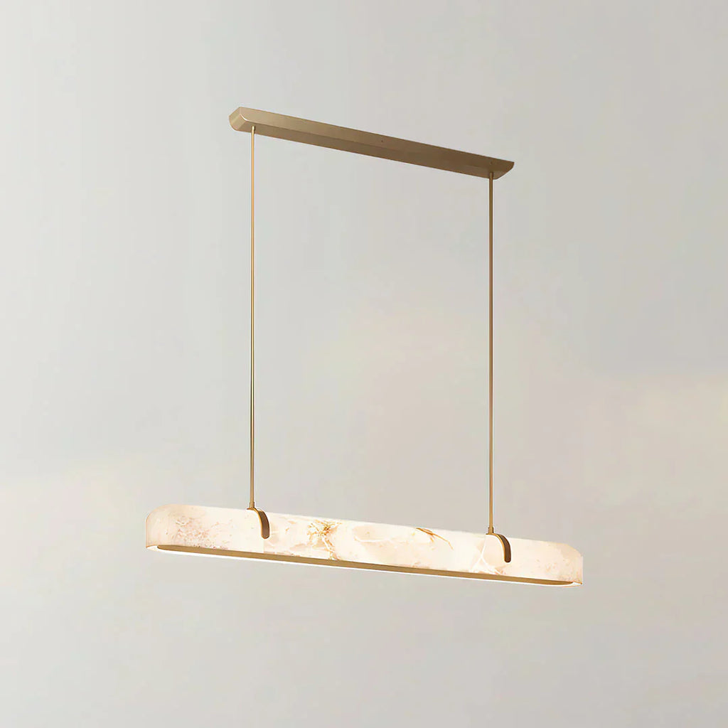Linear Alabaster Chandelier, Kitchen Island Pendant Light - Riviko