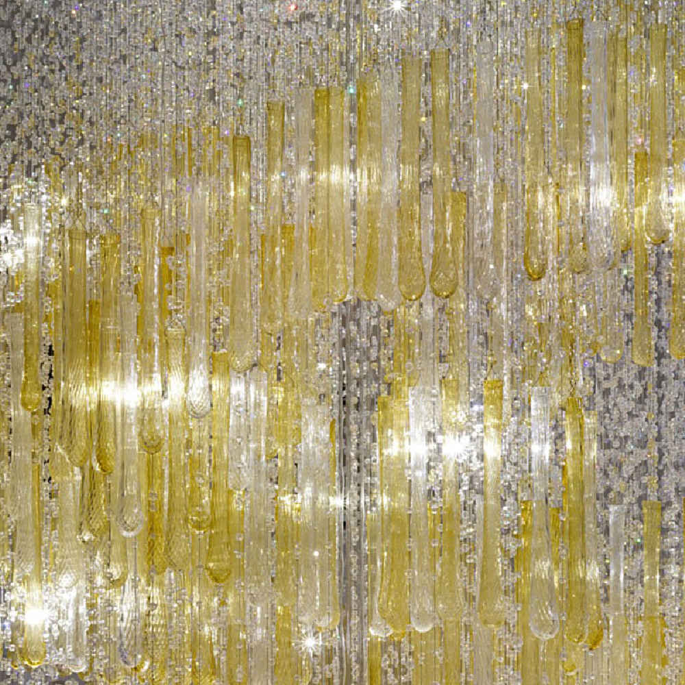 Long spiral crystal chandelier for hotel lobby