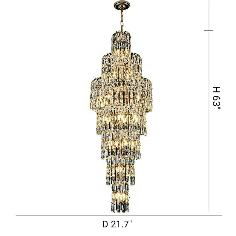 Riviko Grand Lumina Crystal Staircase Chandelier - Background Shot
