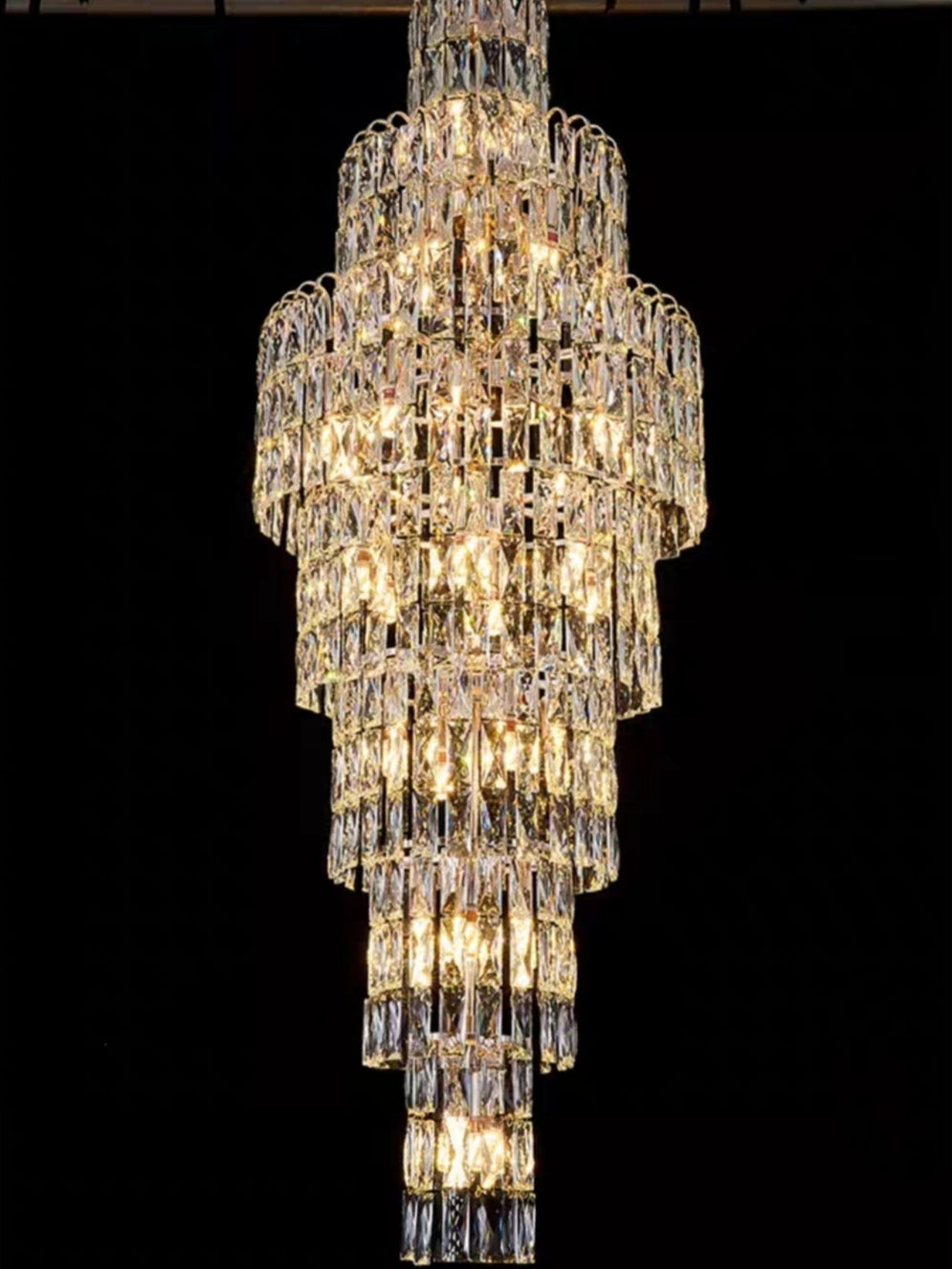 Riviko Grand Lumina Crystal Staircase Chandelier - Background Shot