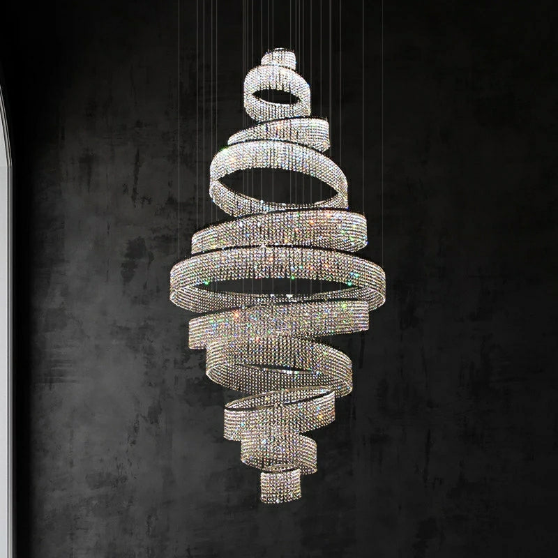 Riviko Grand Lumina K9 Crystal Tassel Chandelier - Background Shot