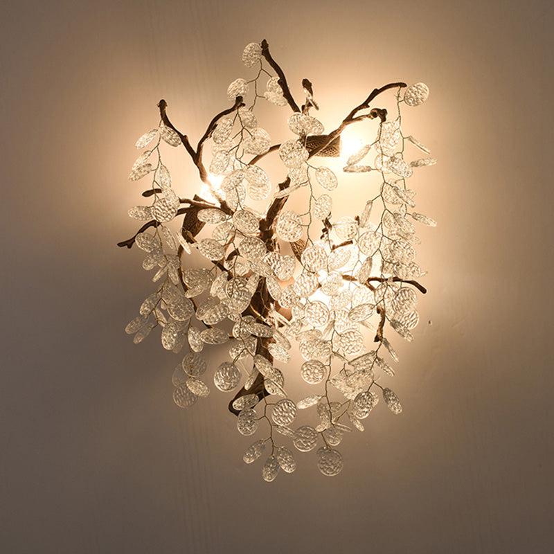 Riviko Veridian Bloom Branch Wall Sconce - elegant American bedroom