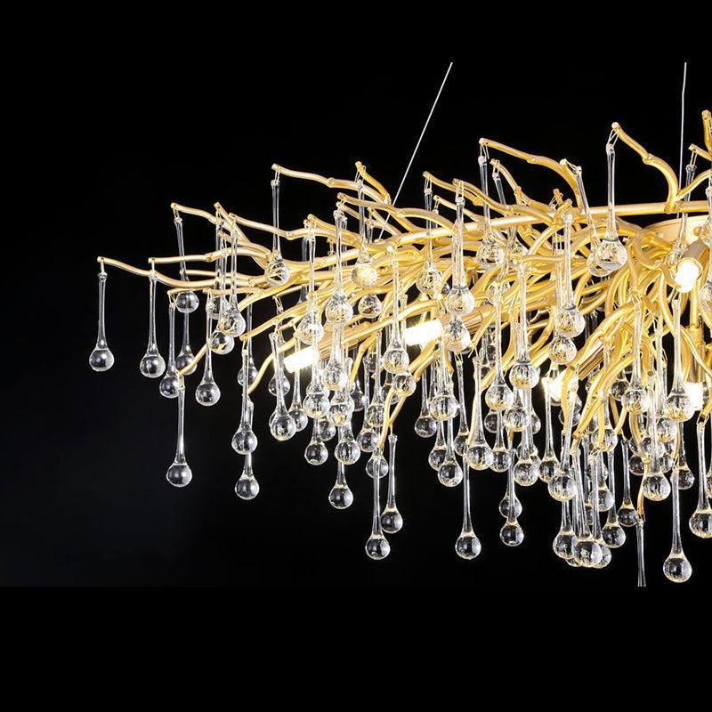 LG Aqua Modern Tree Branch Crystal Chandelier 47.5" L