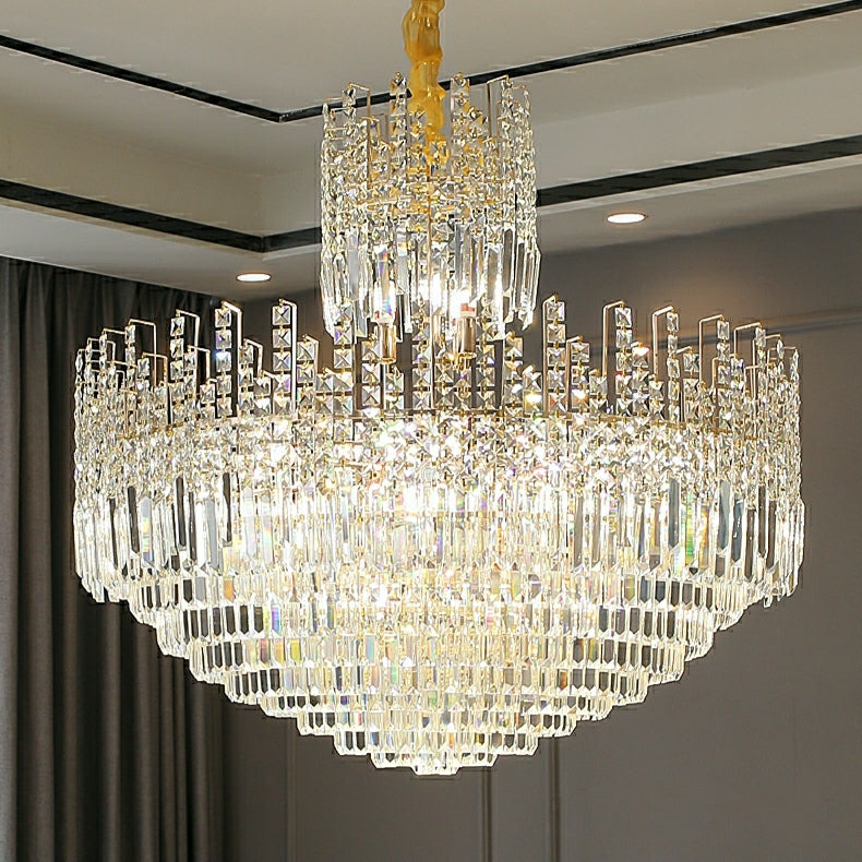 Riviko Grand Lumina Round Crystal Chandelier - Background Shot