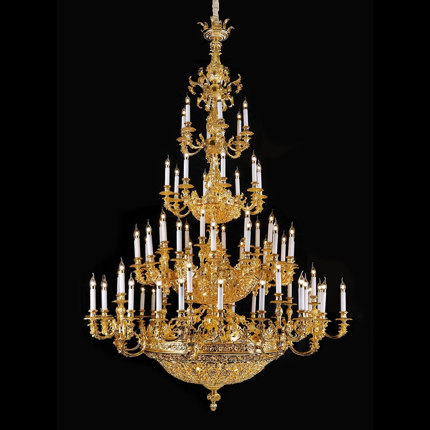oversized brass chandelier