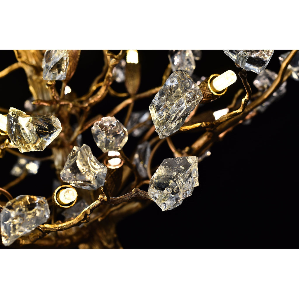Livio Gemstone Branch Brass Round Chandelier