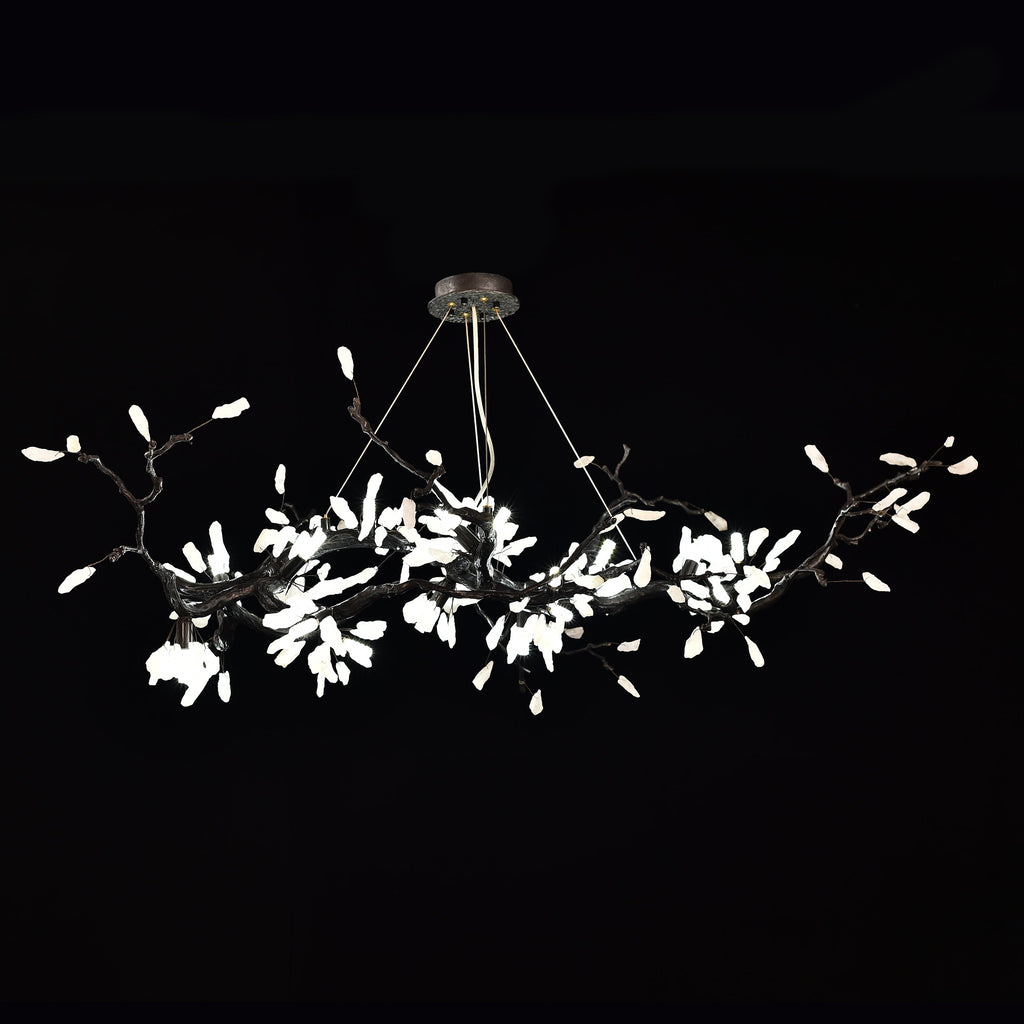 Selenite Crystal Blossom Branching Tree Chandelier
