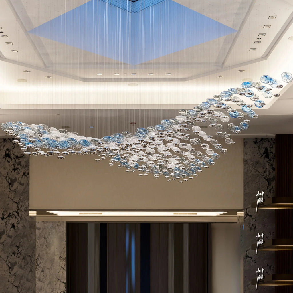Flying Wave Glass bubble Chandelier