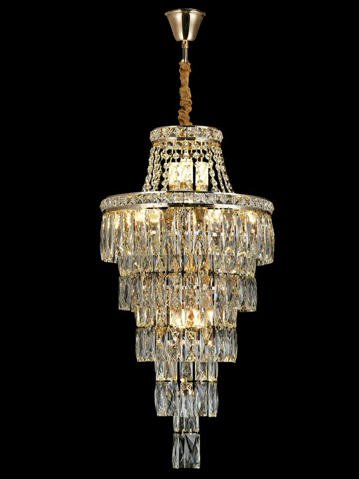 Riviko Grand Radiance Tiered K9 Crystal Chandelier - Background Shot