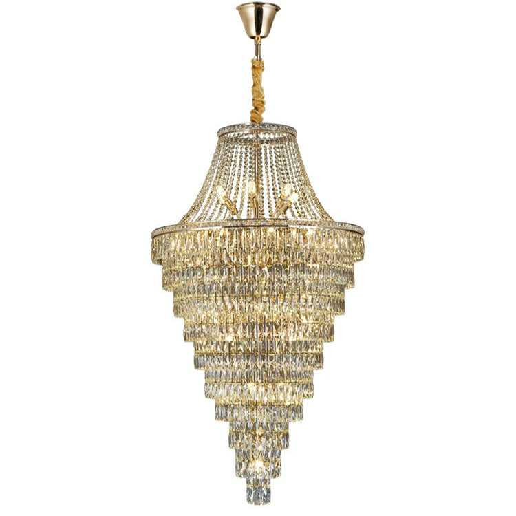 Riviko Grand Radiance Tiered K9 Crystal Chandelier - Background Shot