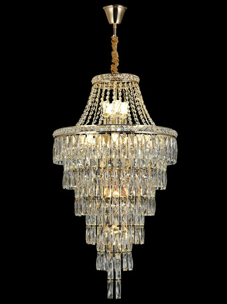 Riviko Grand Radiance Tiered K9 Crystal Chandelier - Background Shot