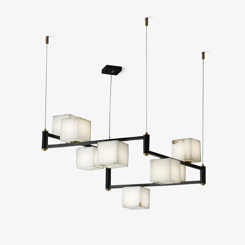 Alabaster Square Box Chandelier - Riviko
