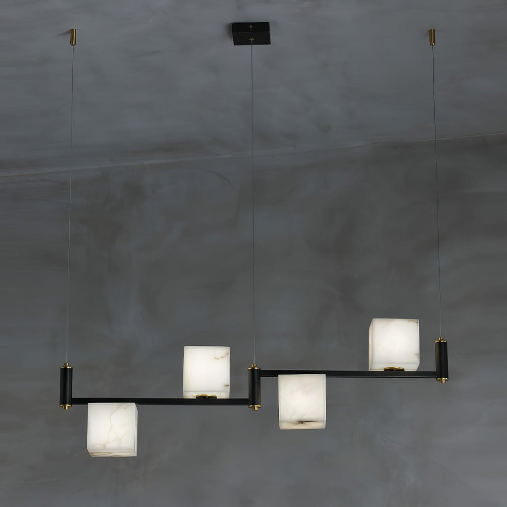 Alabaster Square Box Chandelier - Riviko