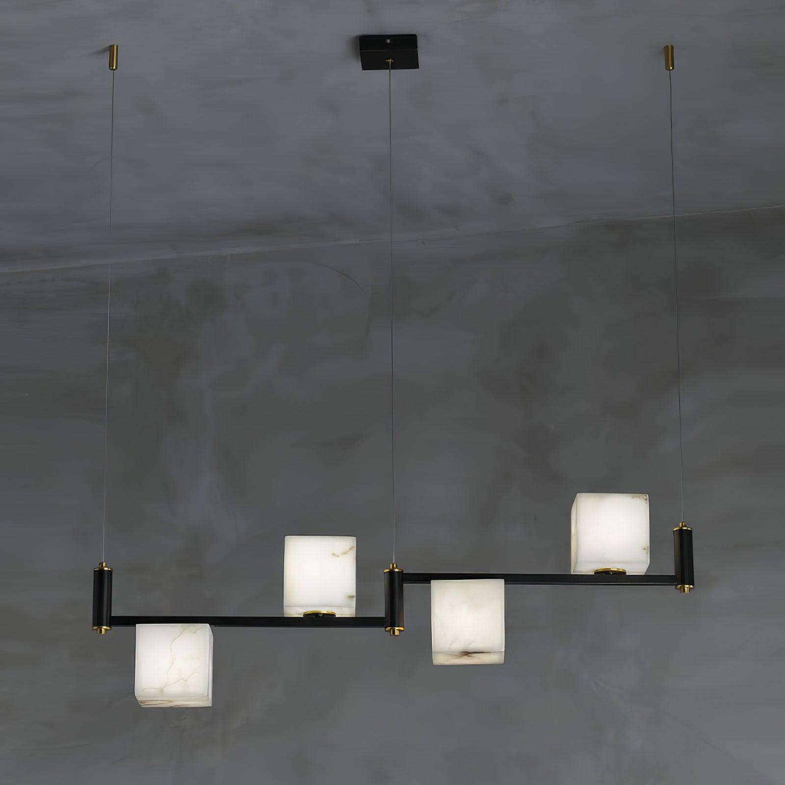 Alabaster Square Box Chandelier - Riviko