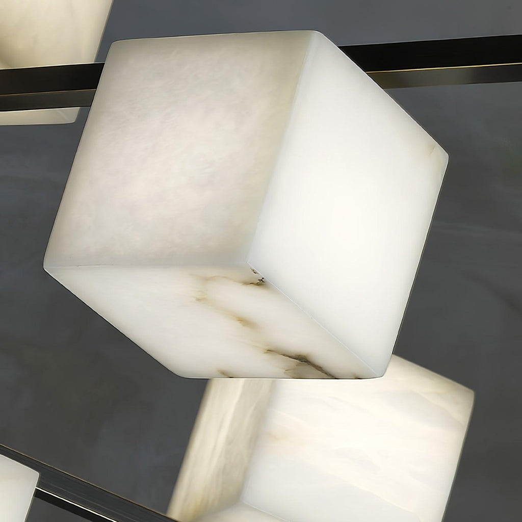 Alabaster Square Box Chandelier - Riviko