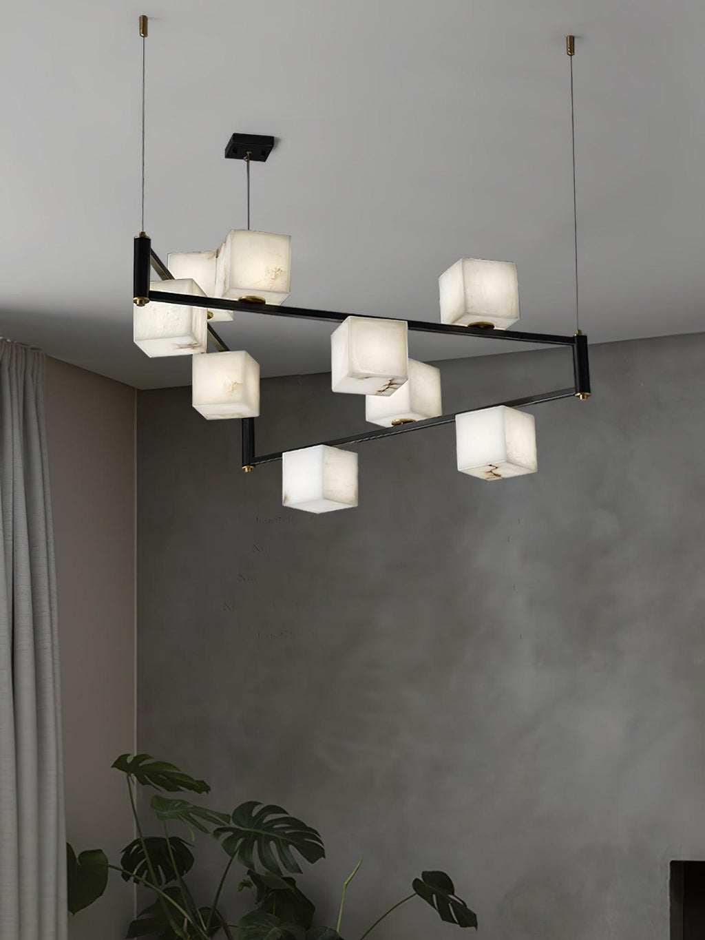 Alabaster Square Box Chandelier - Riviko