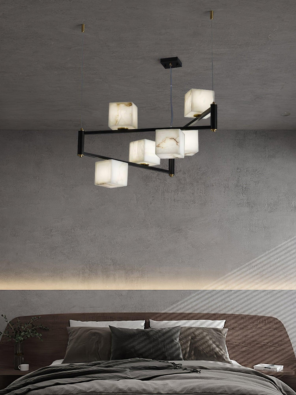 Alabaster Square Box Chandelier - Riviko