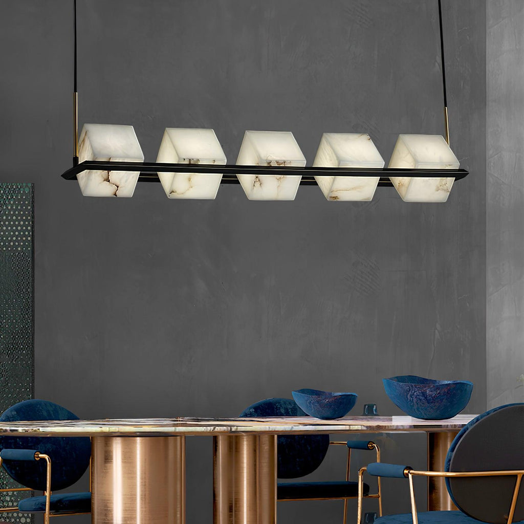 Alabaster Square Box Chandelier - Riviko