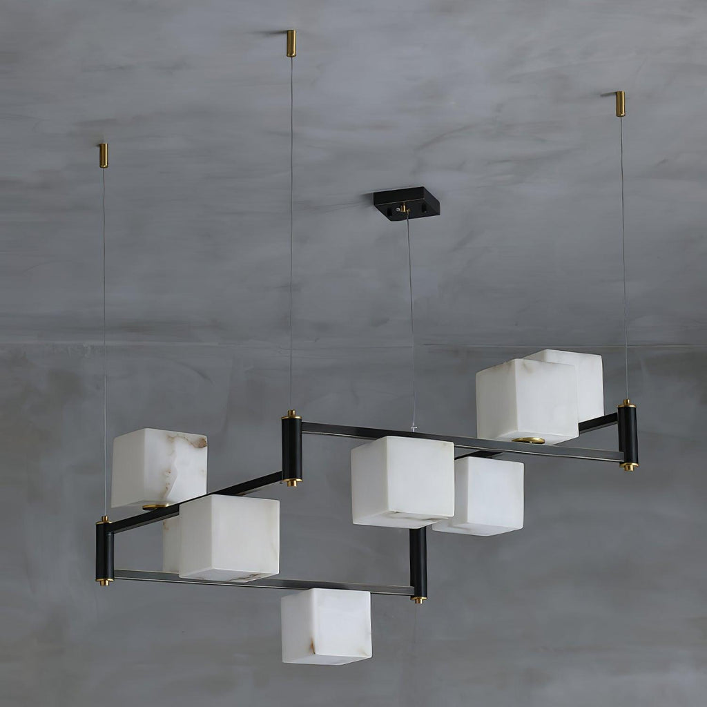 Alabaster Square Box Chandelier - Riviko