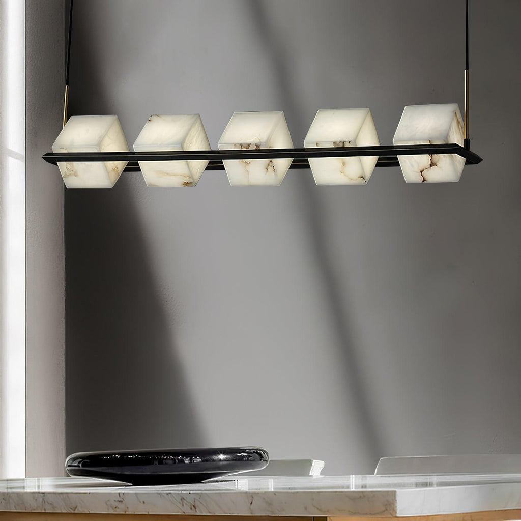 Alabaster Square Box Chandelier - Riviko