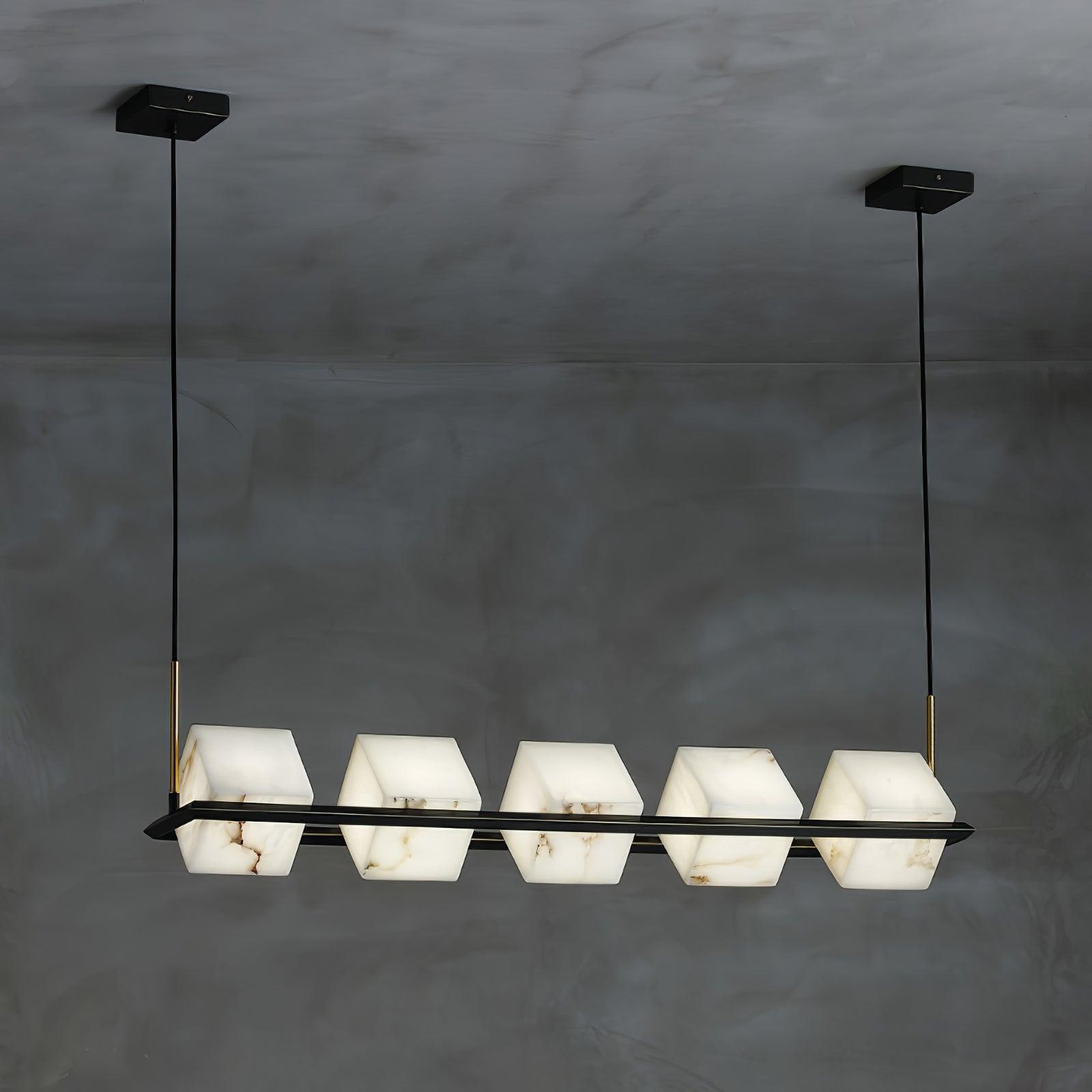 Alabaster Square Box Chandelier - Riviko