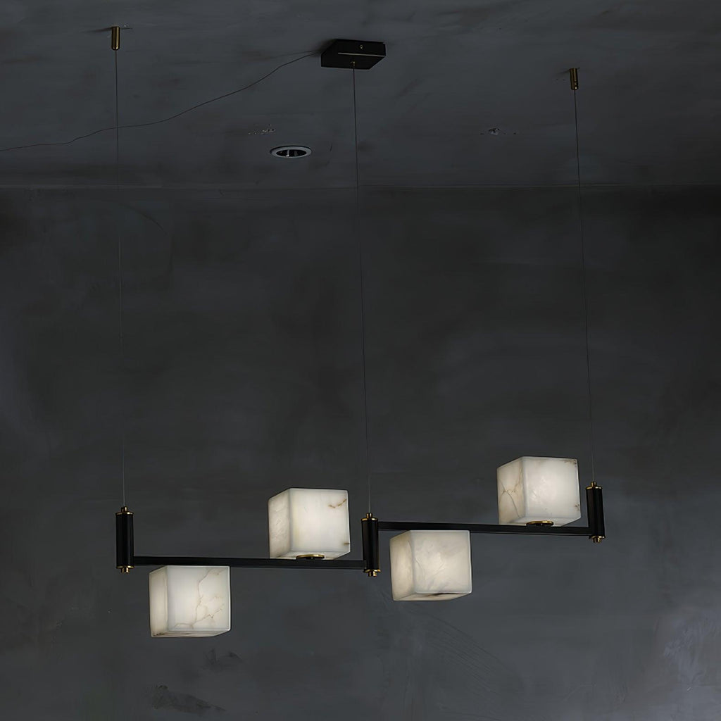 Alabaster Square Box Chandelier - Riviko