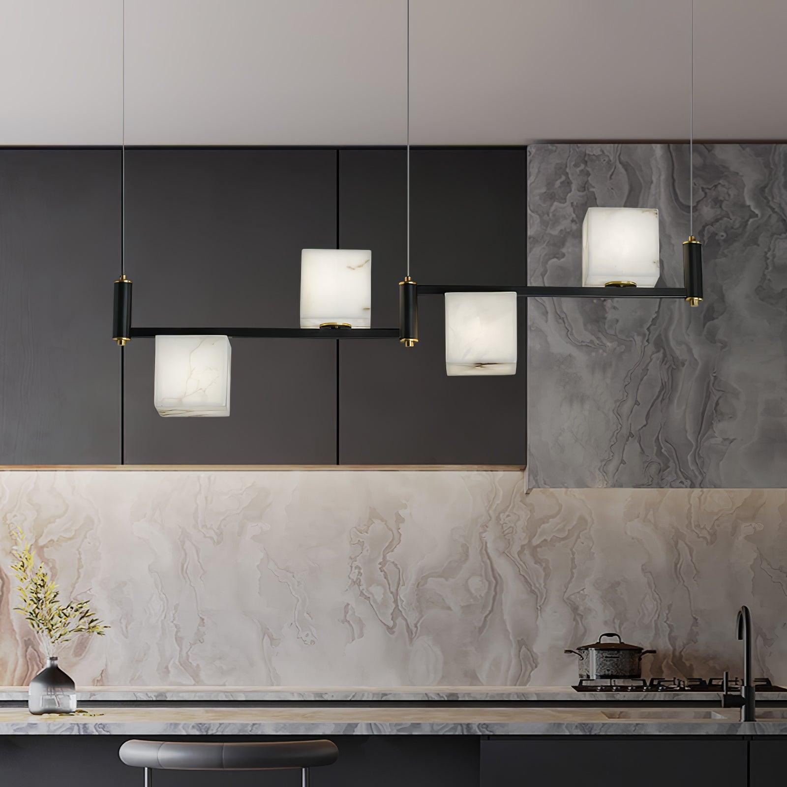Alabaster Square Box Chandelier - Riviko